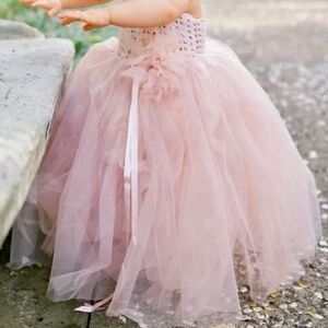 Handmade crocheted tutu gown pink